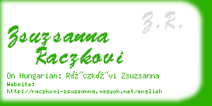 zsuzsanna raczkovi business card